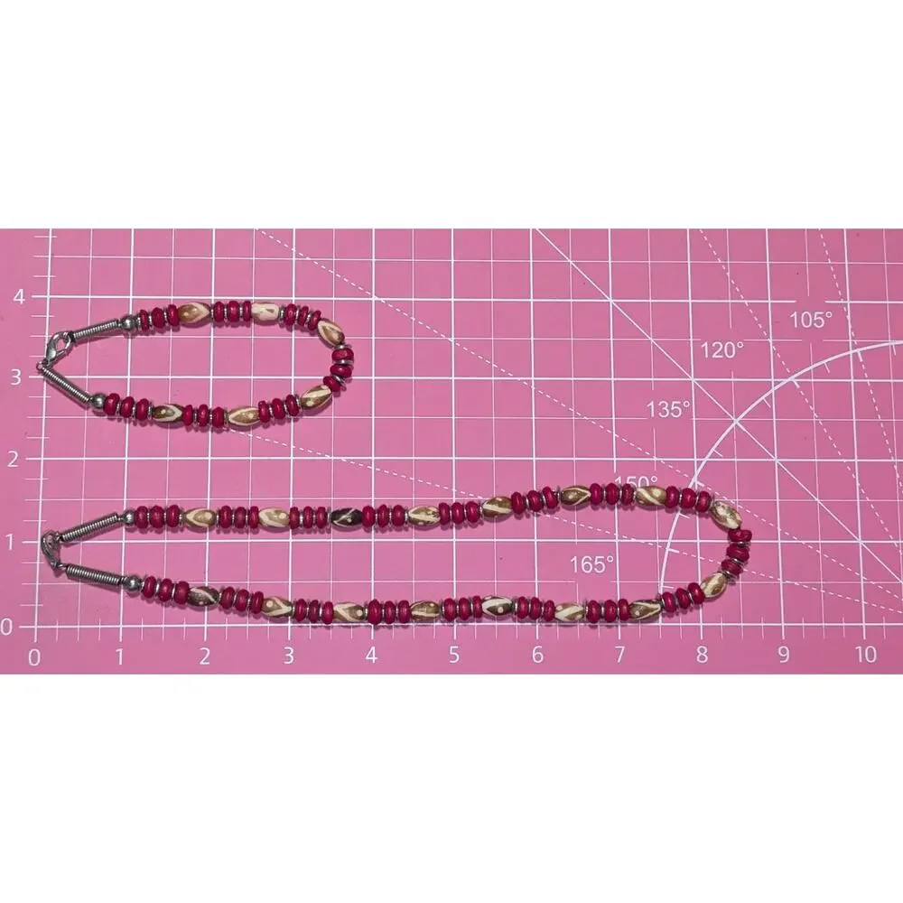 Multicolored & Multi Shapes Glass Beaded Necklace With Matching Bracelet